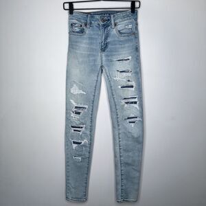 American Eagle Women’s Hi-Rise Jegging Distressed Size 0